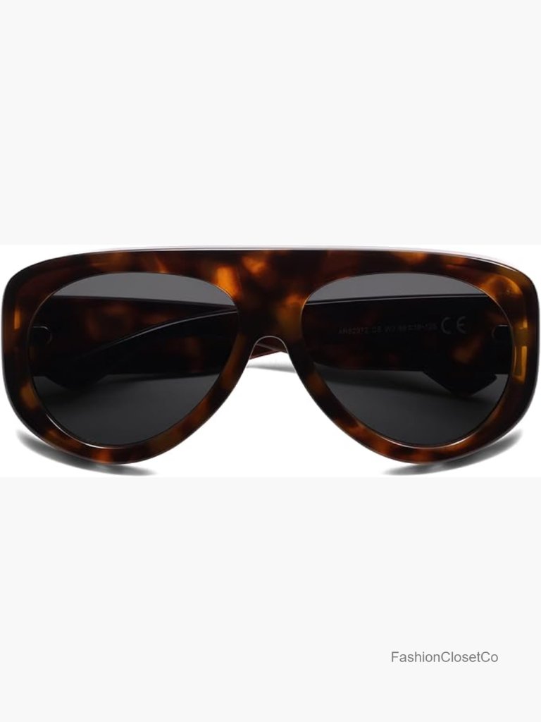 Retro 90s Rectangle Wrap Sunglasses Uv Protection Trendy Oversized Shades